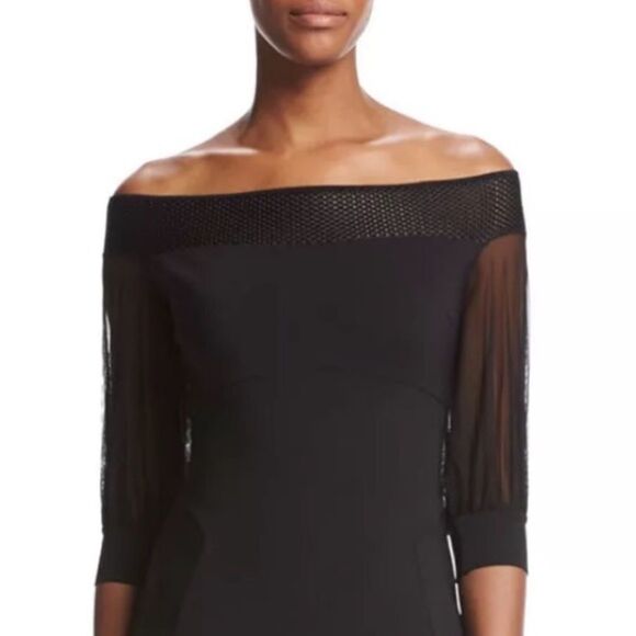 NWT Chiara Boni LA PETITE ROBE GRETEL ILLUSION COCKTAIL DRESS SZ 52/ US 16 Black - Picture 3 of 13